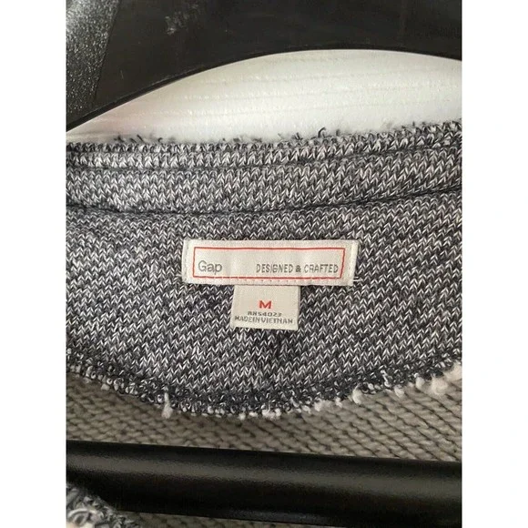 Gap Blue Asymmetrical Knit Zip Blazer Moto Jacket Size Medium - Picture 3 of 4